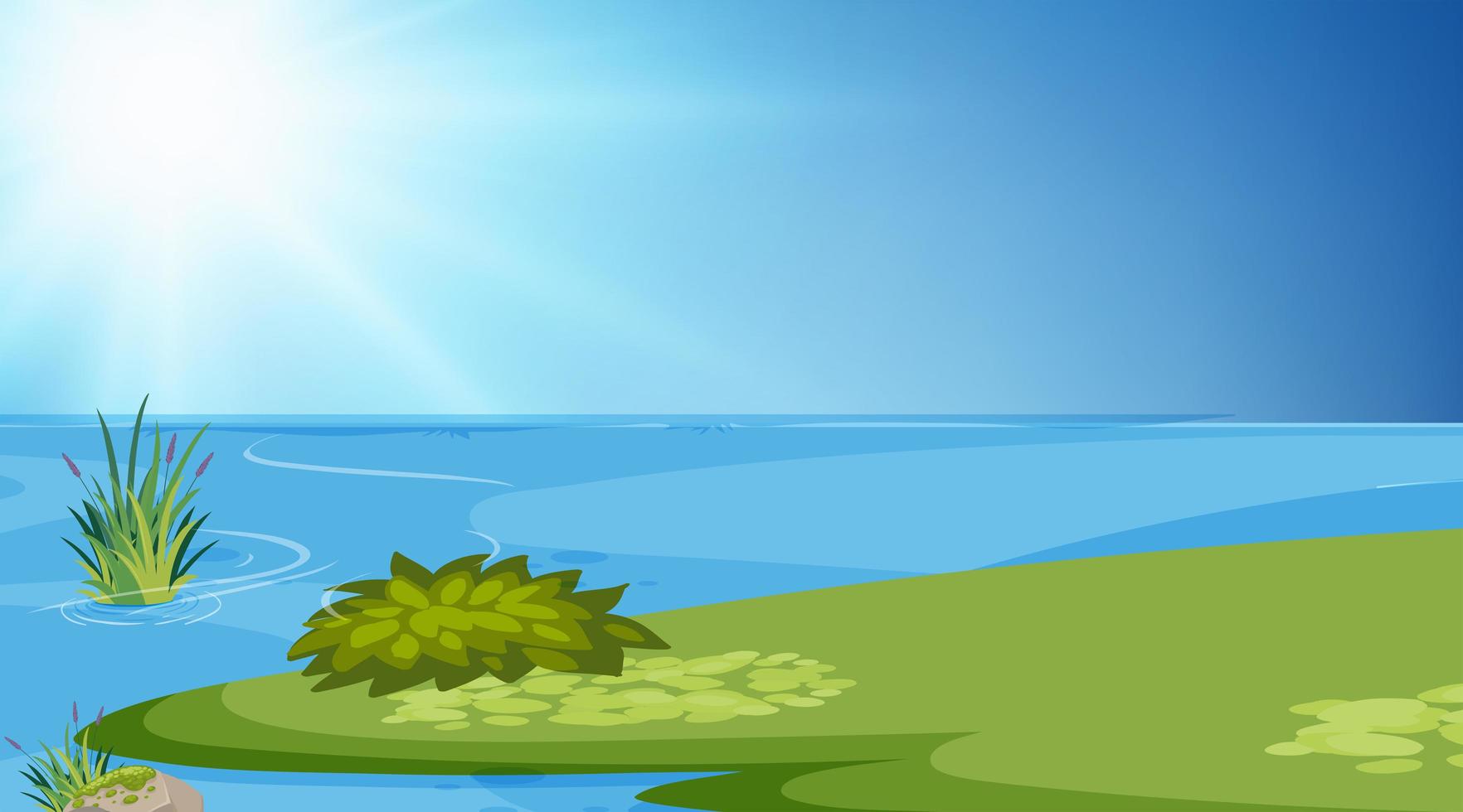 A simple lake scene vector