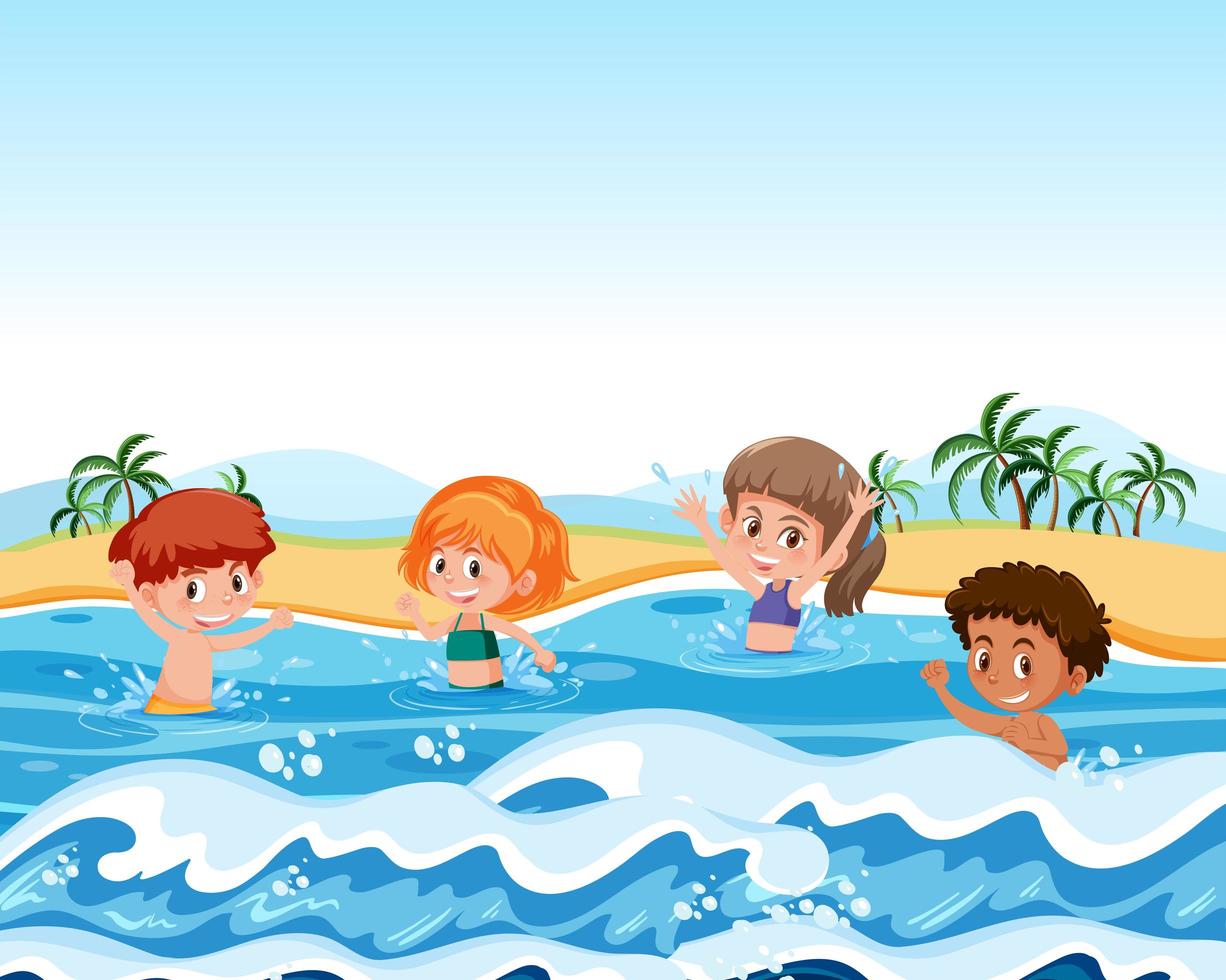 Niños en vacaciones de verano vector