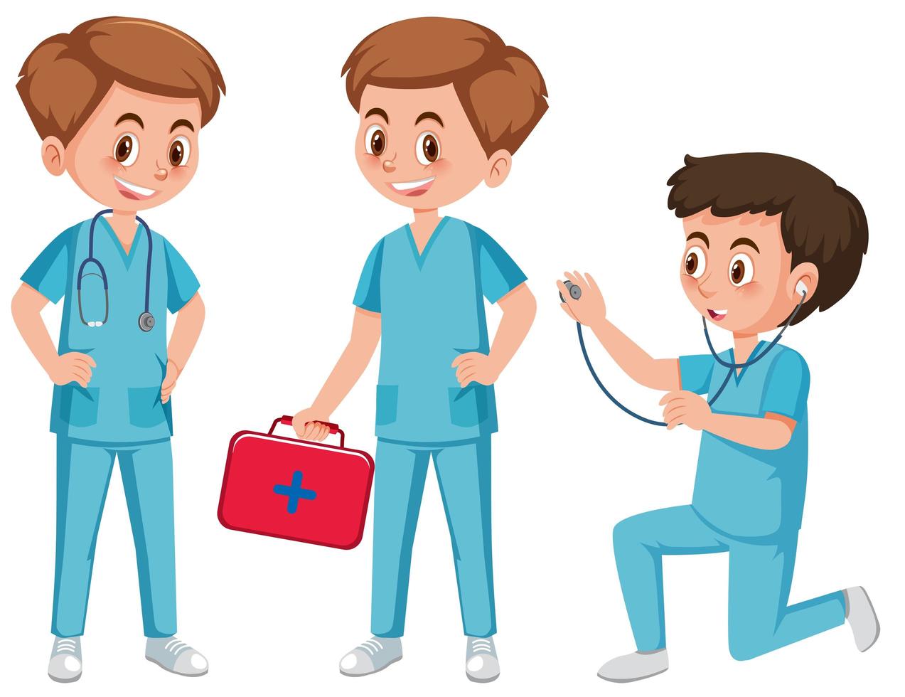 Medical assistant character on white background vector