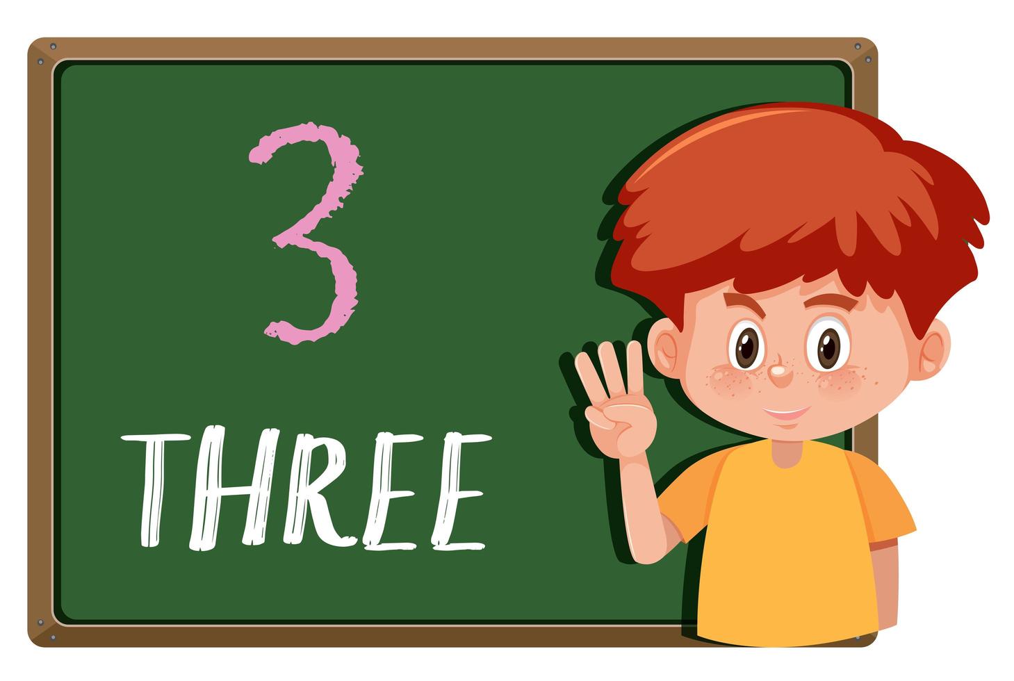 A boy with number hand  gesture vector