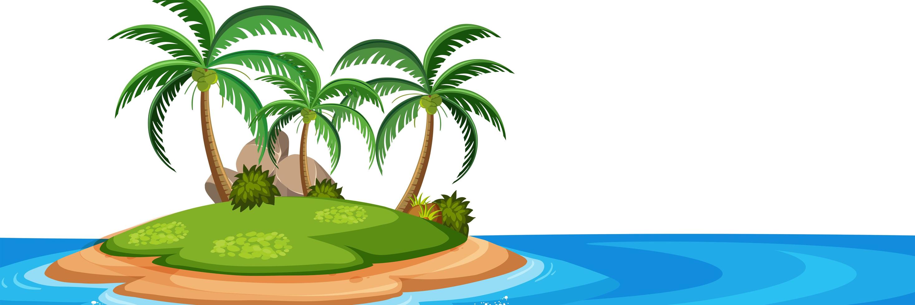 Isolated island on white background vector