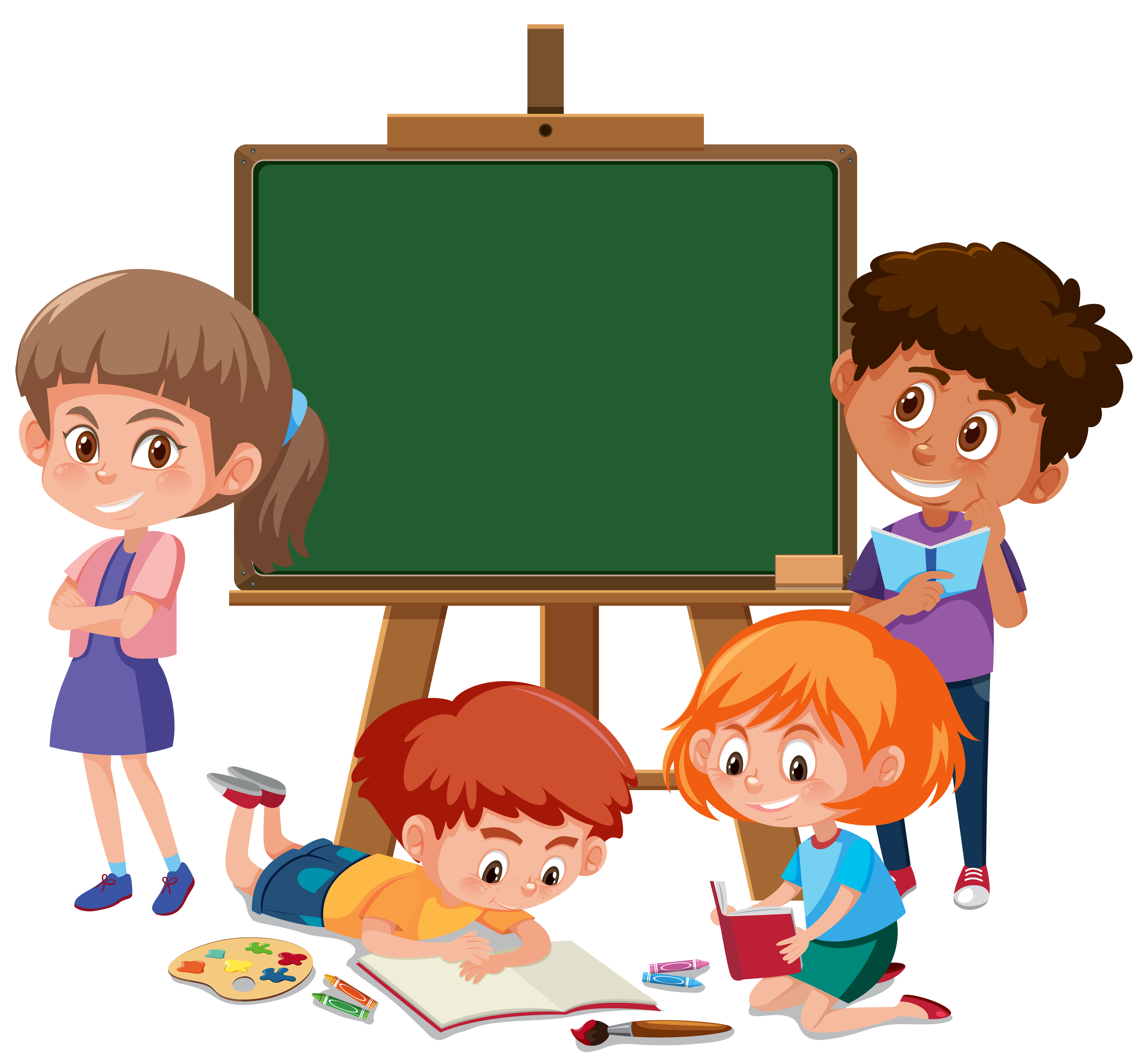 Children and chalkboard template 694409 Vector Art at Vecteezy