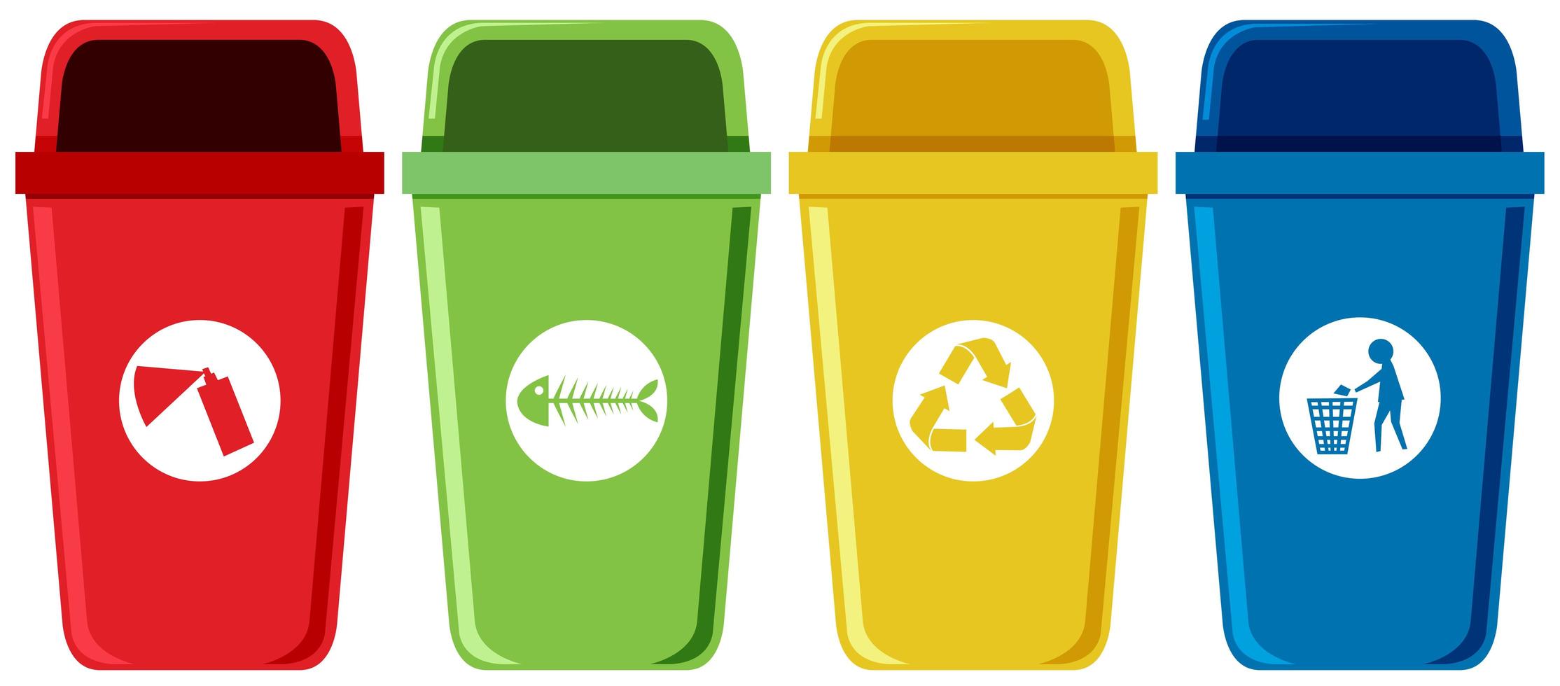 Set of recycling bins vector