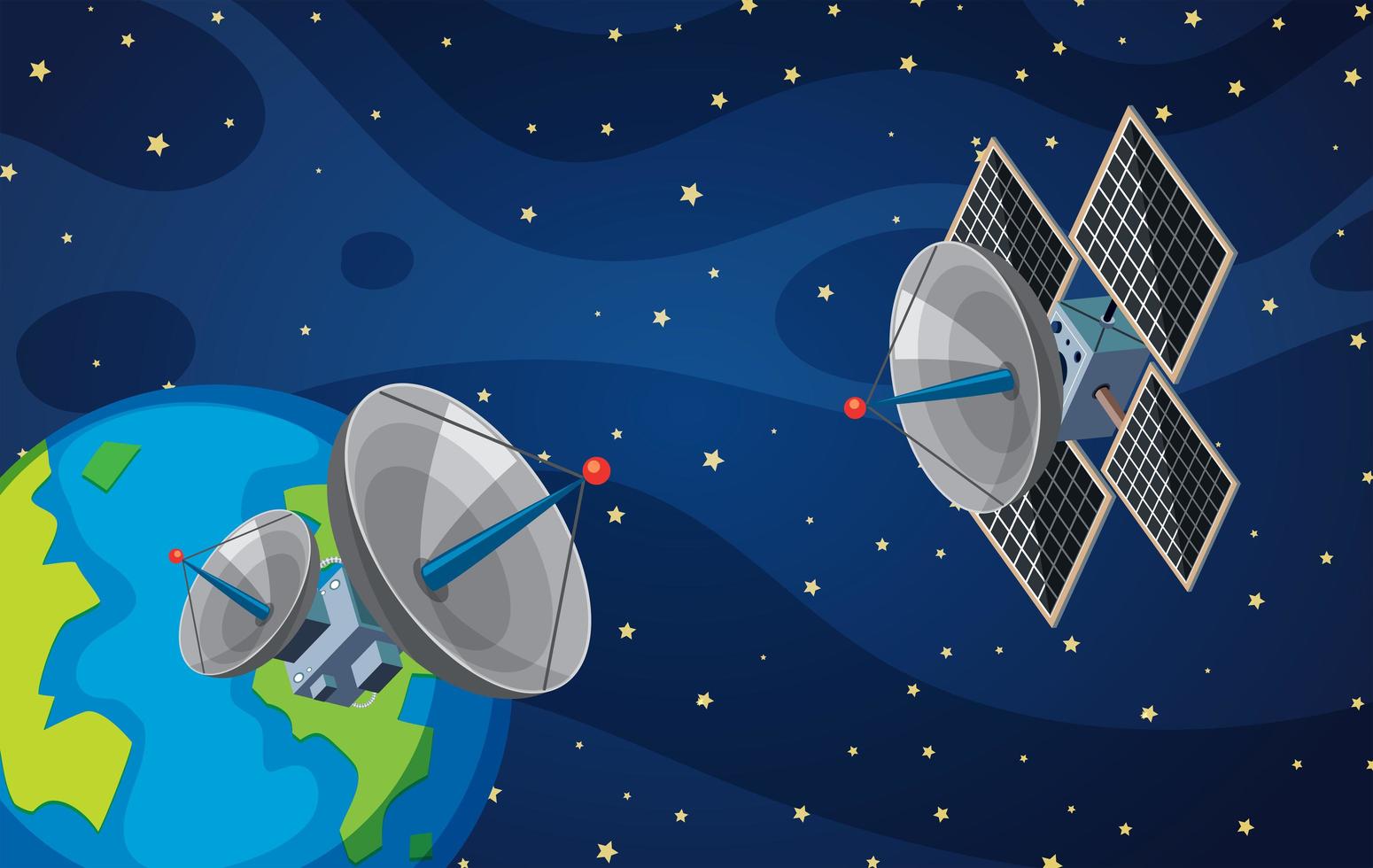 Satélite en el espacio vector