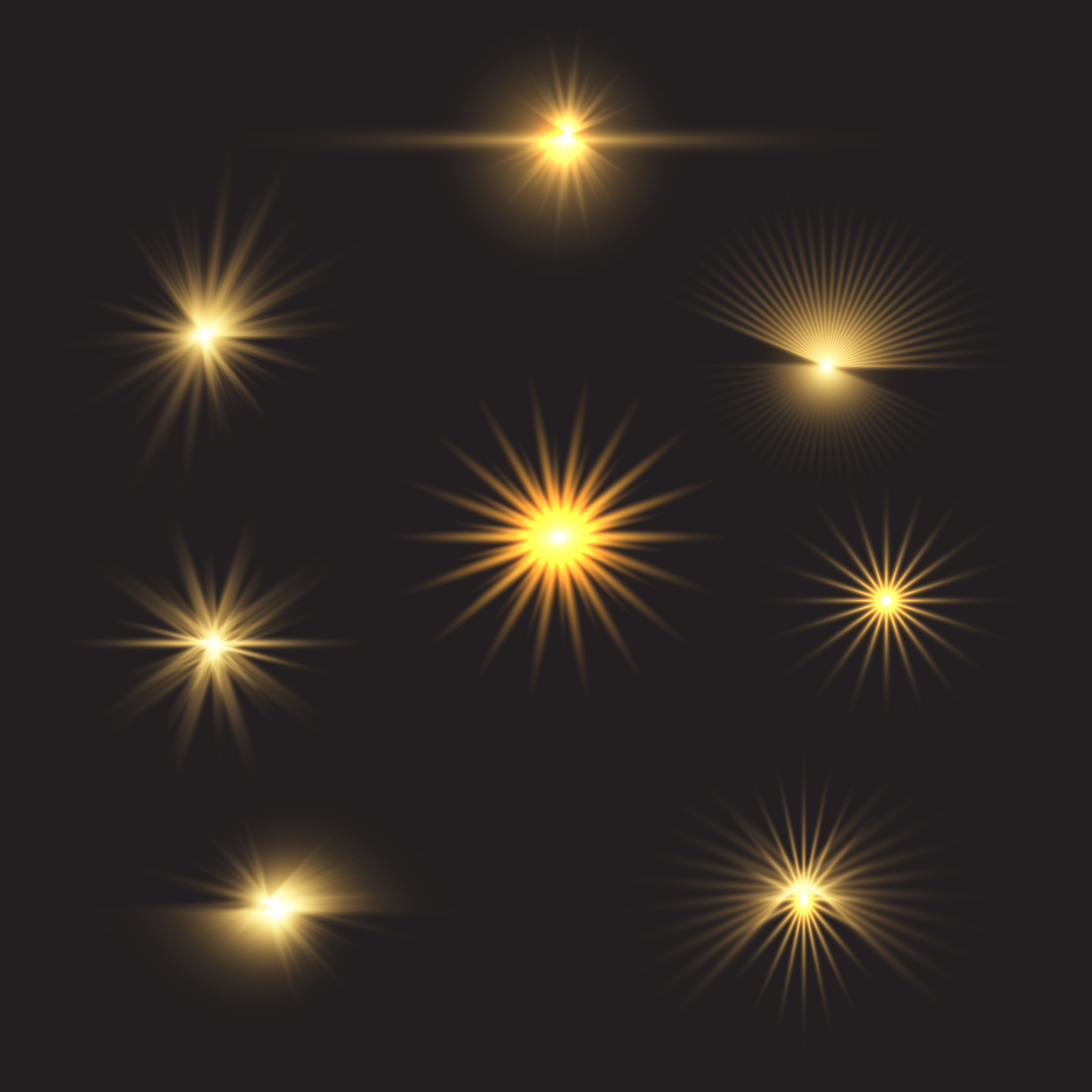 Gold Starburst Collection 694422 Vector Art At Vecteezy