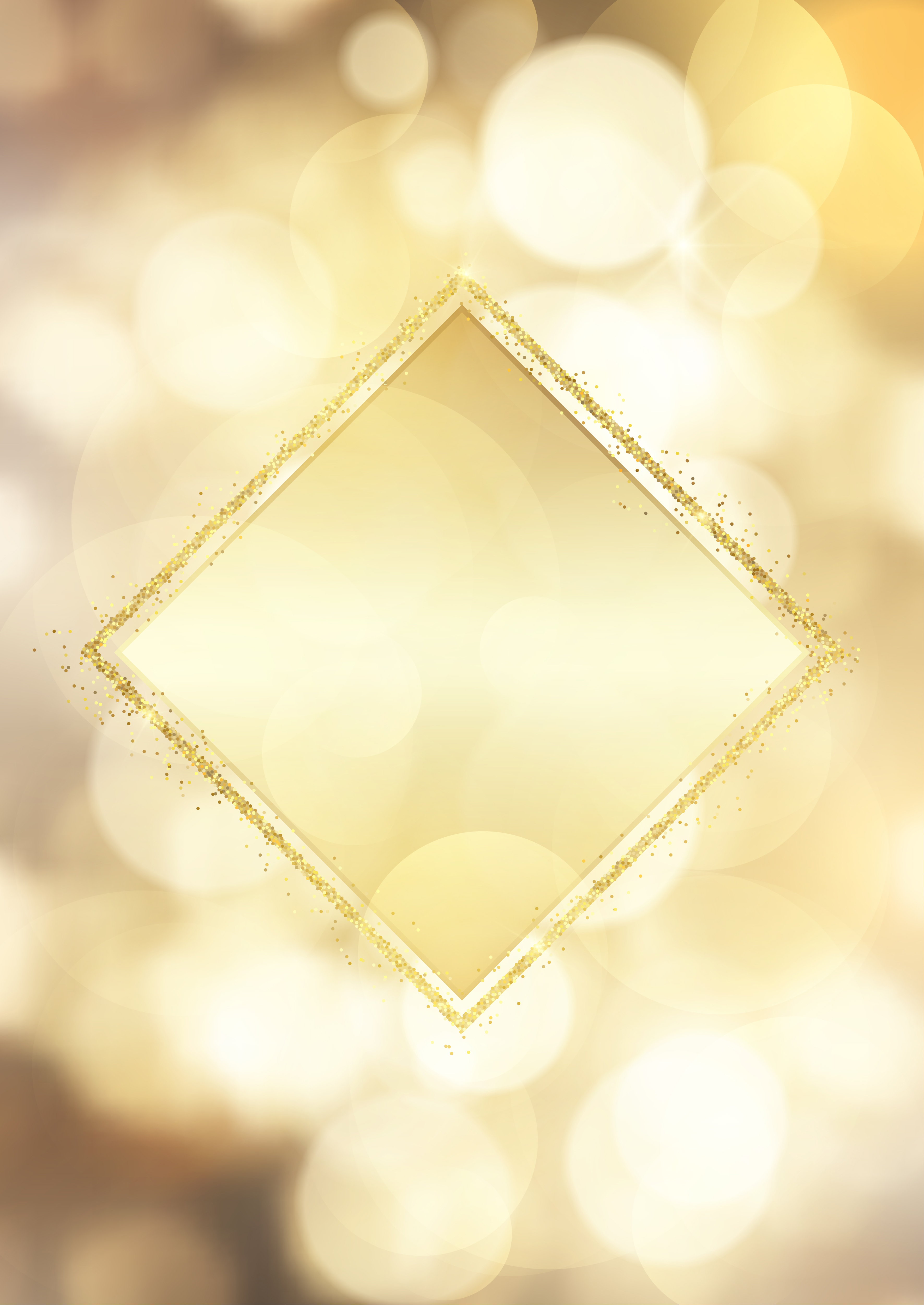 Glittery gold frame on a bokeh lights background 694475 Vector Art at