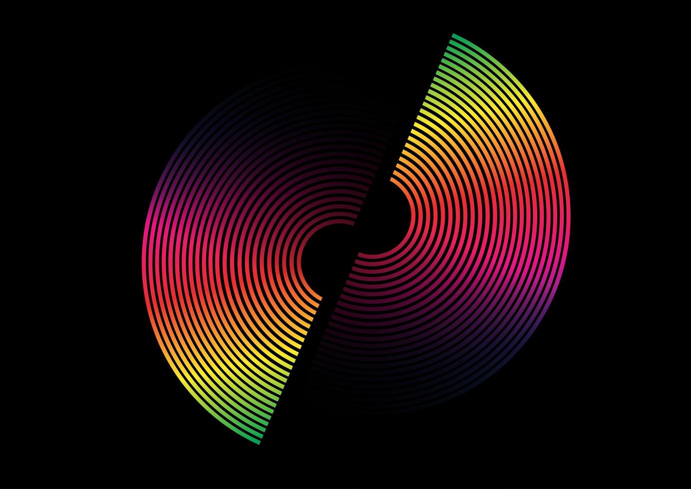 Diseño colorido del círculo partido del arco iris vector