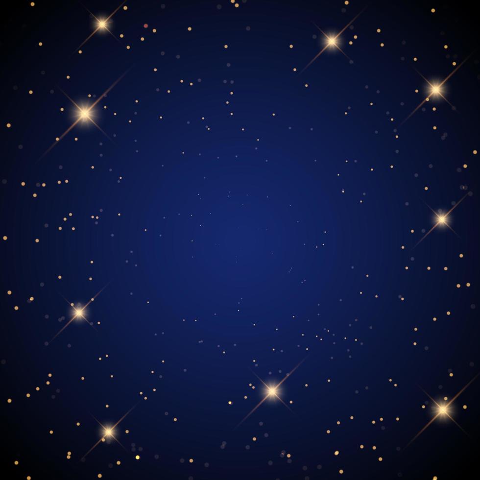 Fondo estrellado con estrellas brillantes vector