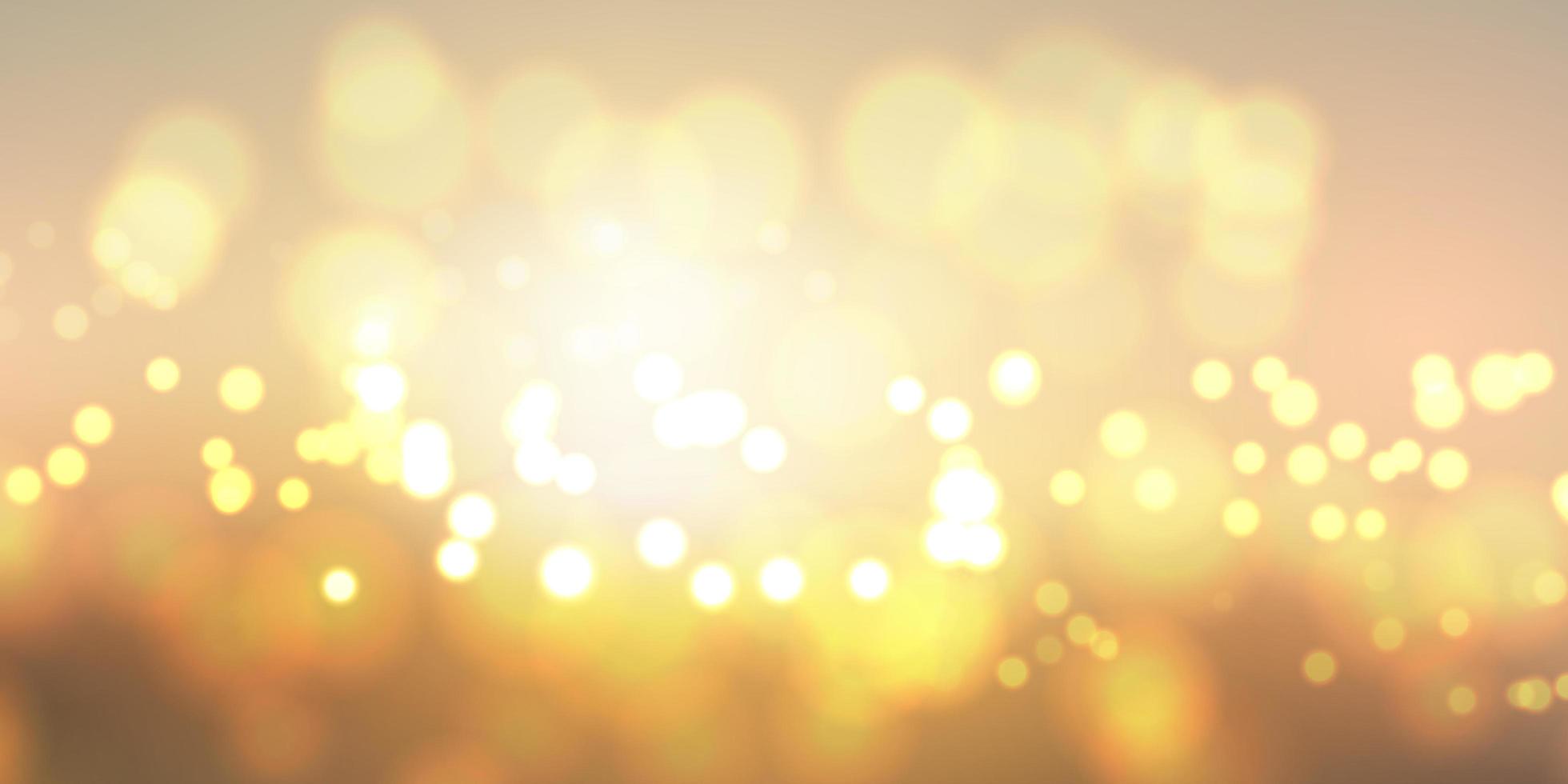 Golden bokeh lights banner  vector