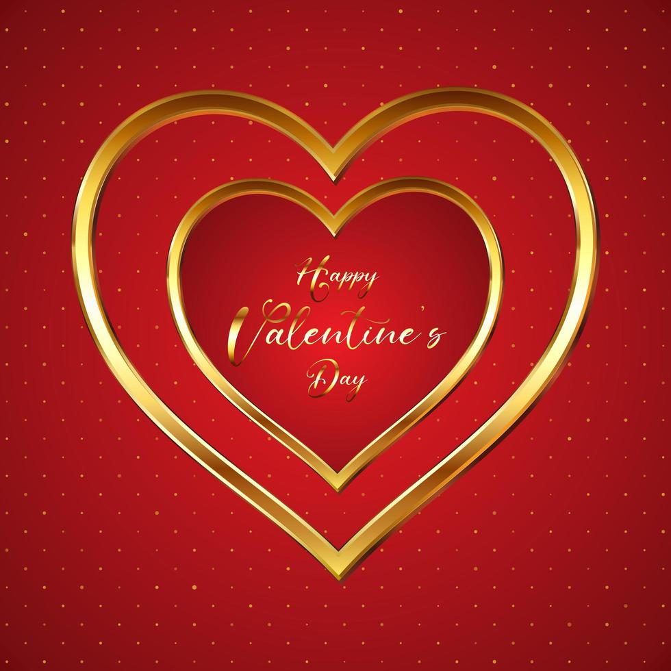 elegant valentines day background with gold hearts 0801 vector