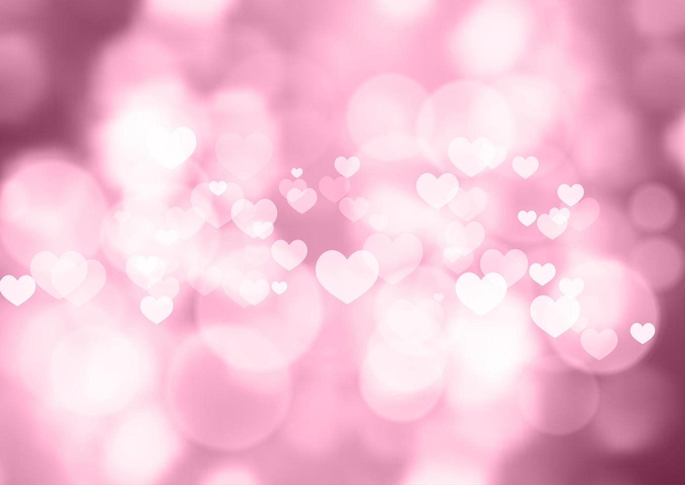 pink bokeh hearts valentine's day background 1212 vector