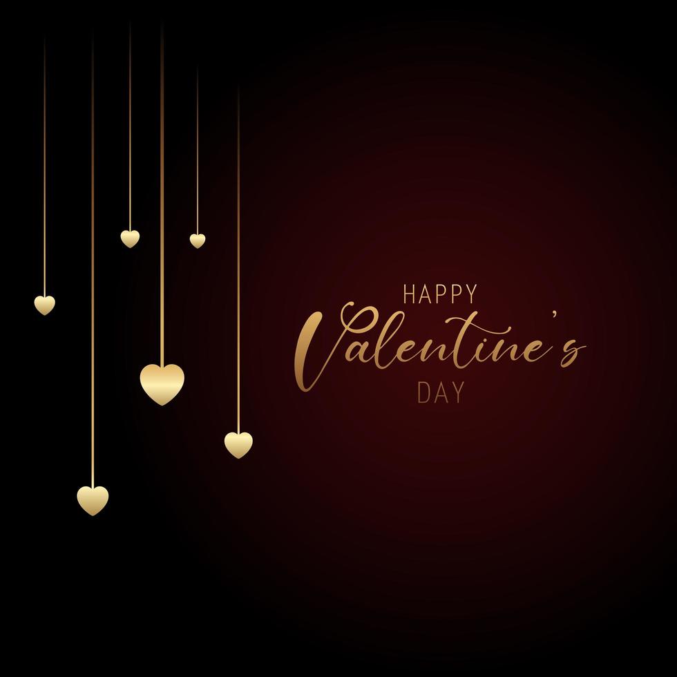 valentines day background with hanging hearts 1601 vector