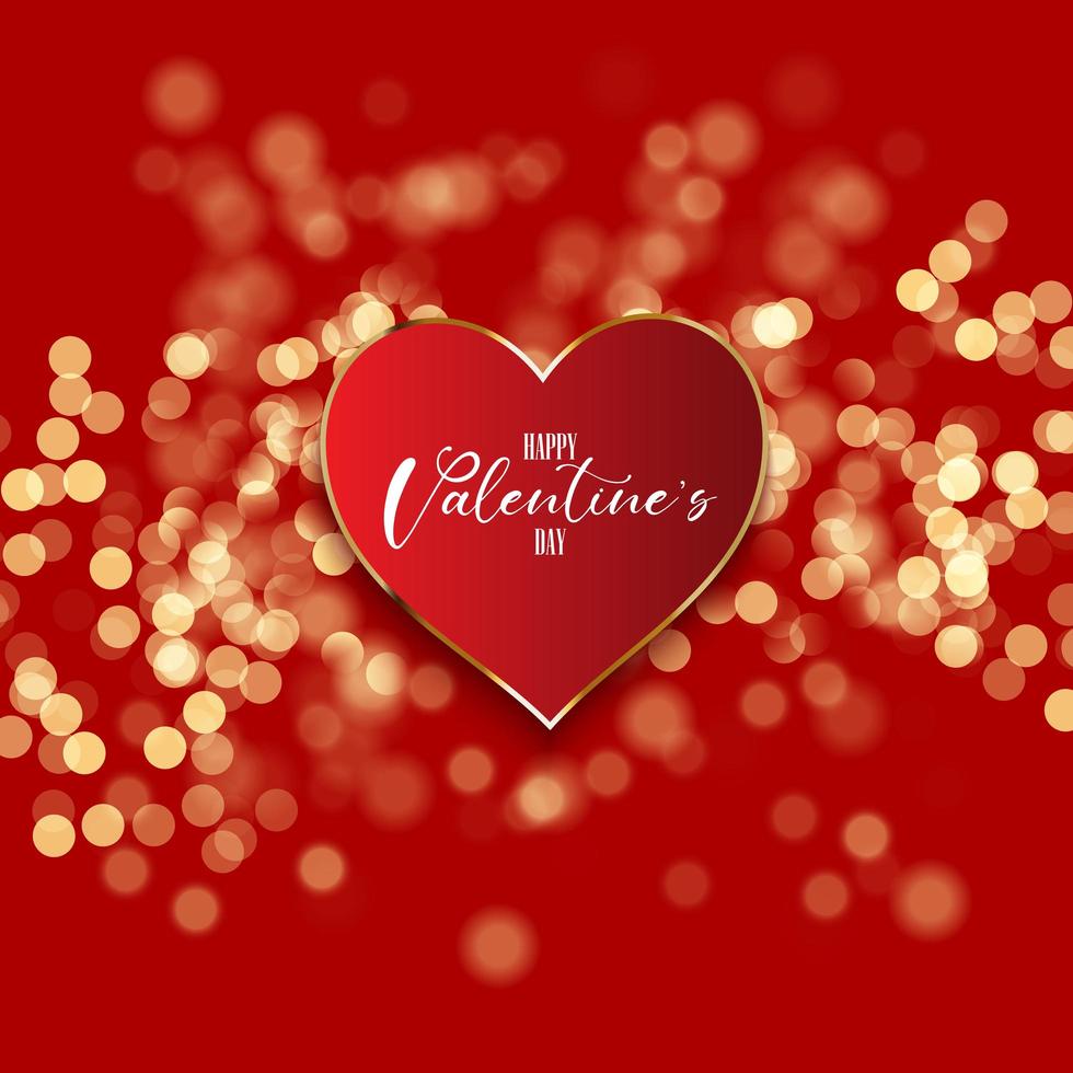 valentines day background with heart on bokeh lights design 1812 vector