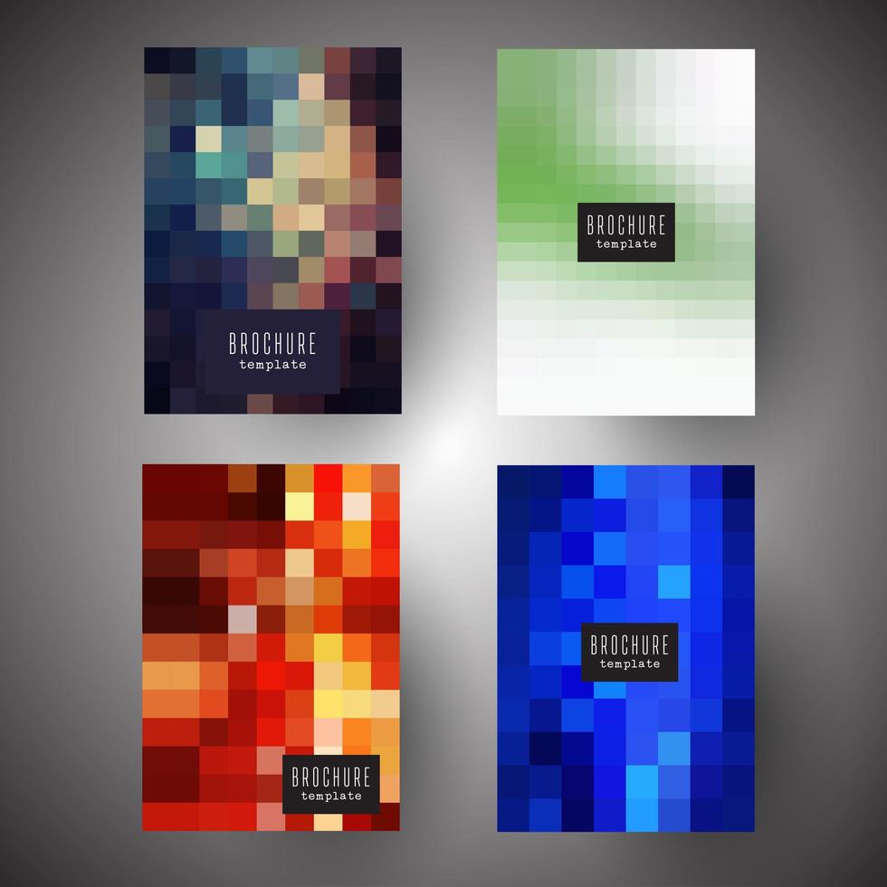 Brochure covers with abstract pixel designs vector