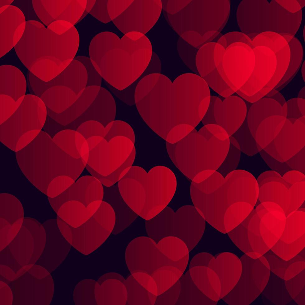 Valentine's Day background with bokeh hearts design vector