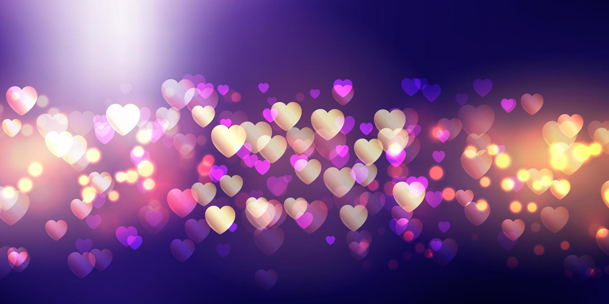 bokeh lights valentines day banner  vector