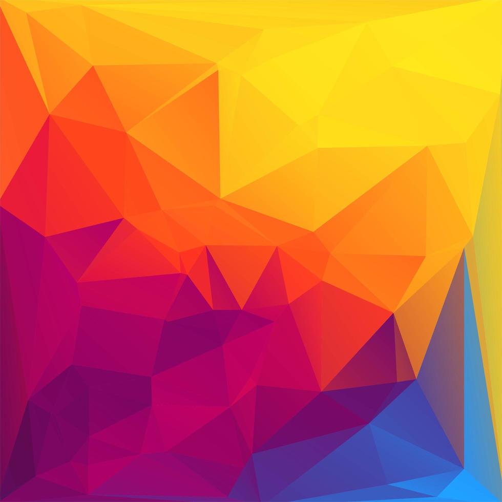 Square rainbow polygonal mosaic background vector