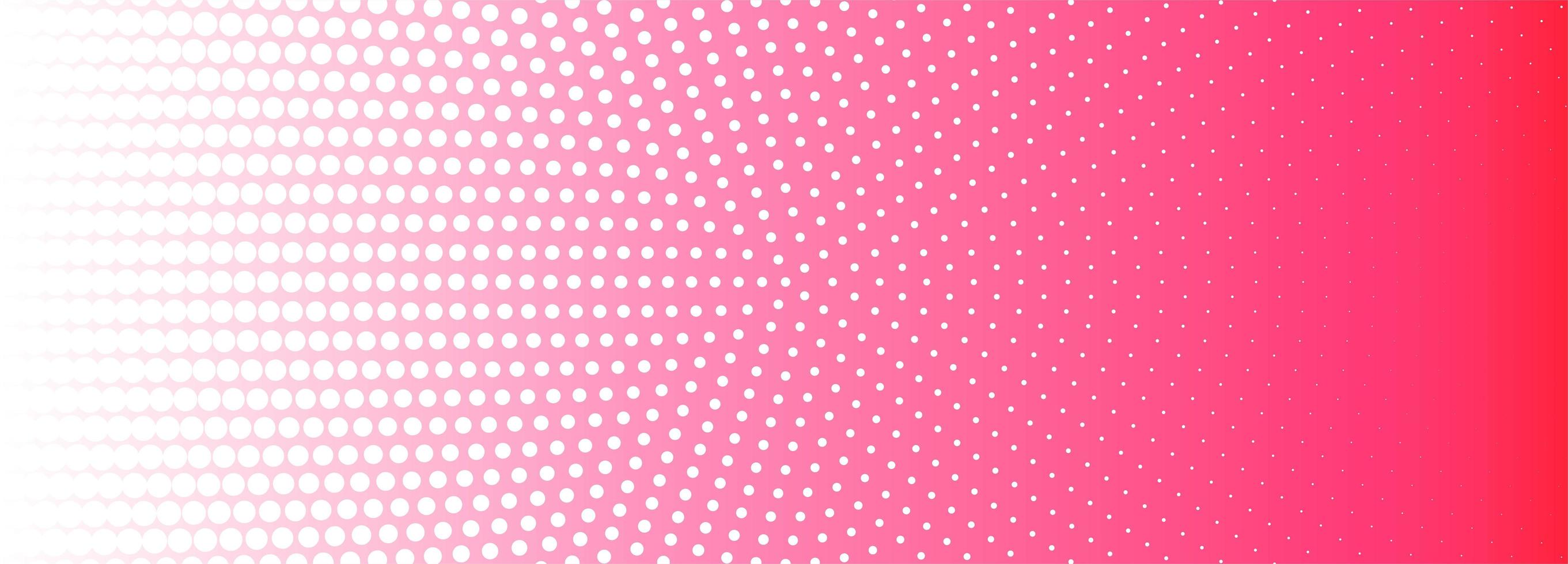 Pink and white circular halftone pattern banner vector