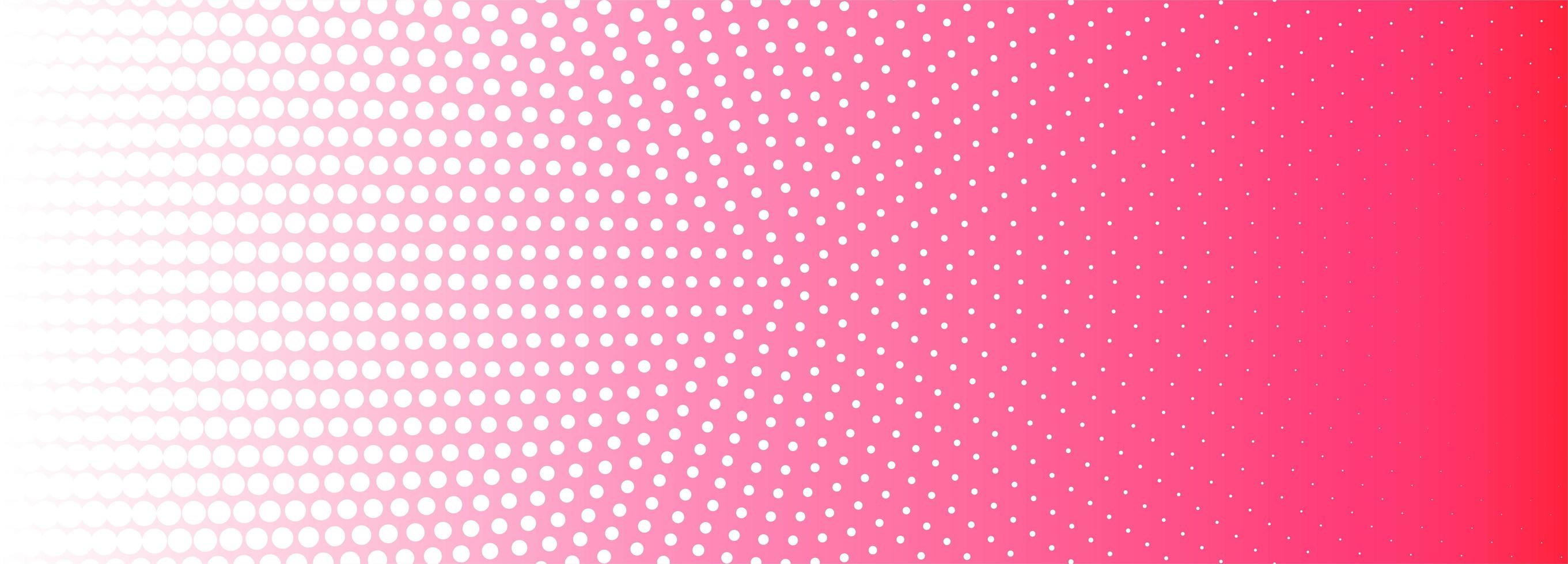 Banner de patrón de semitono circular rosa y blanco vector