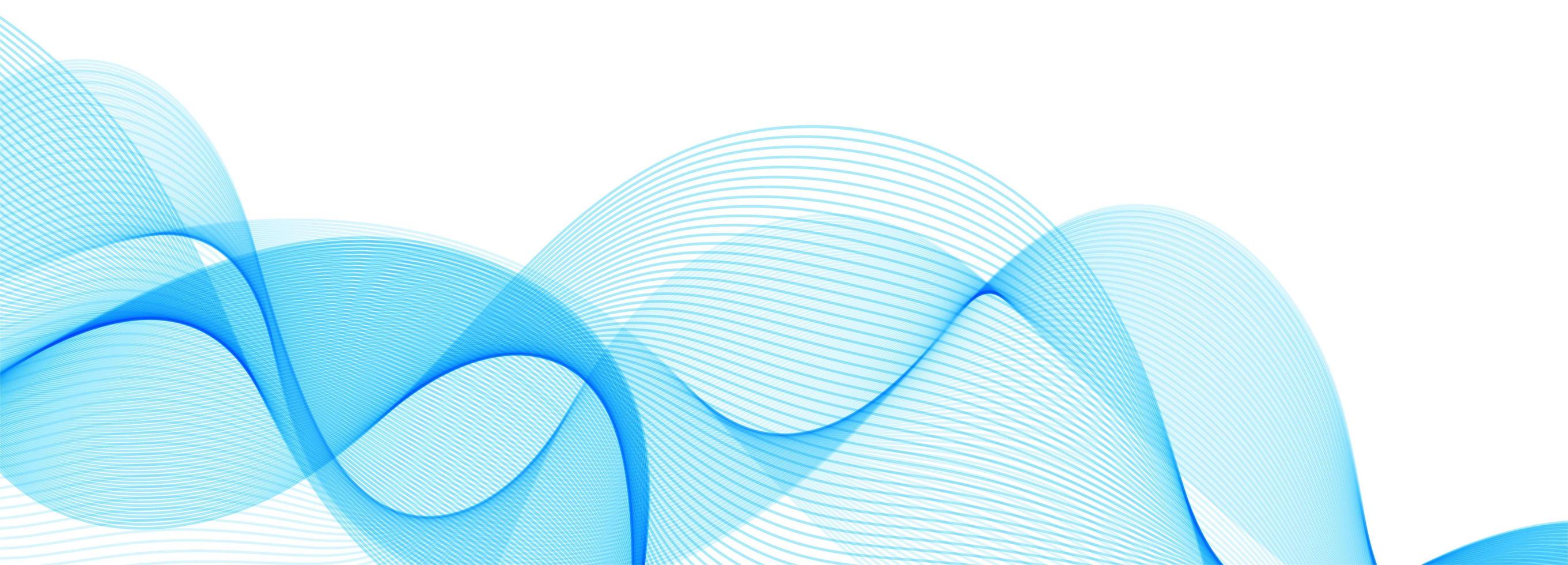 Modern flowing blue wave banner on white background vector