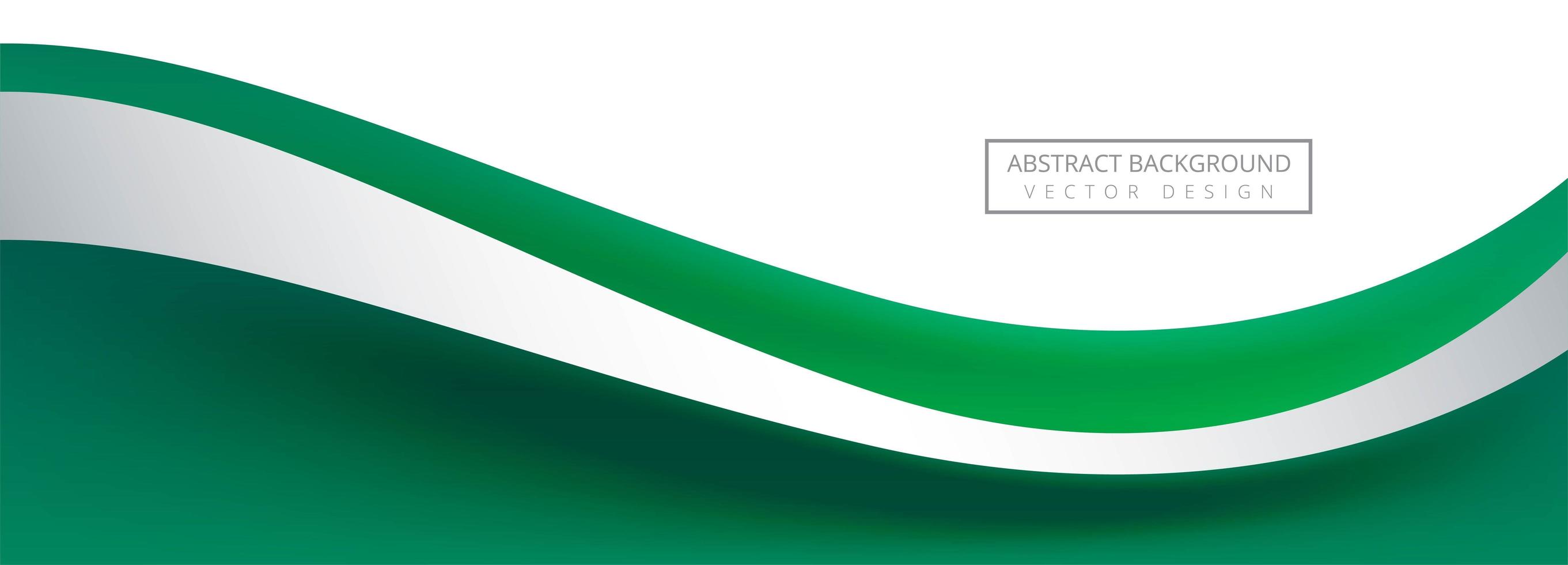 Green horizontal wave banner on white background  vector