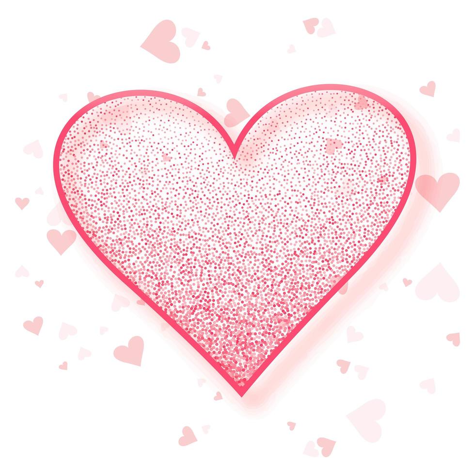 Happy valentines day dotted heart greeting card vector