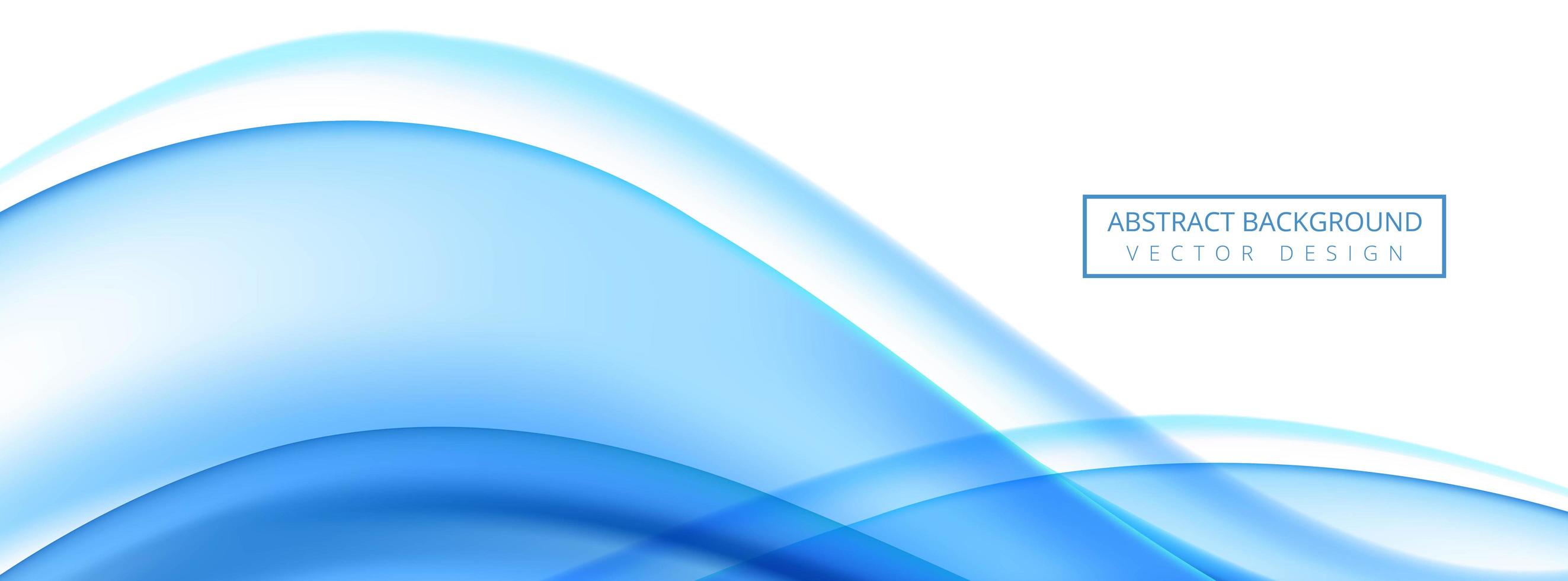 Modern flowing blue wave banner on white background vector