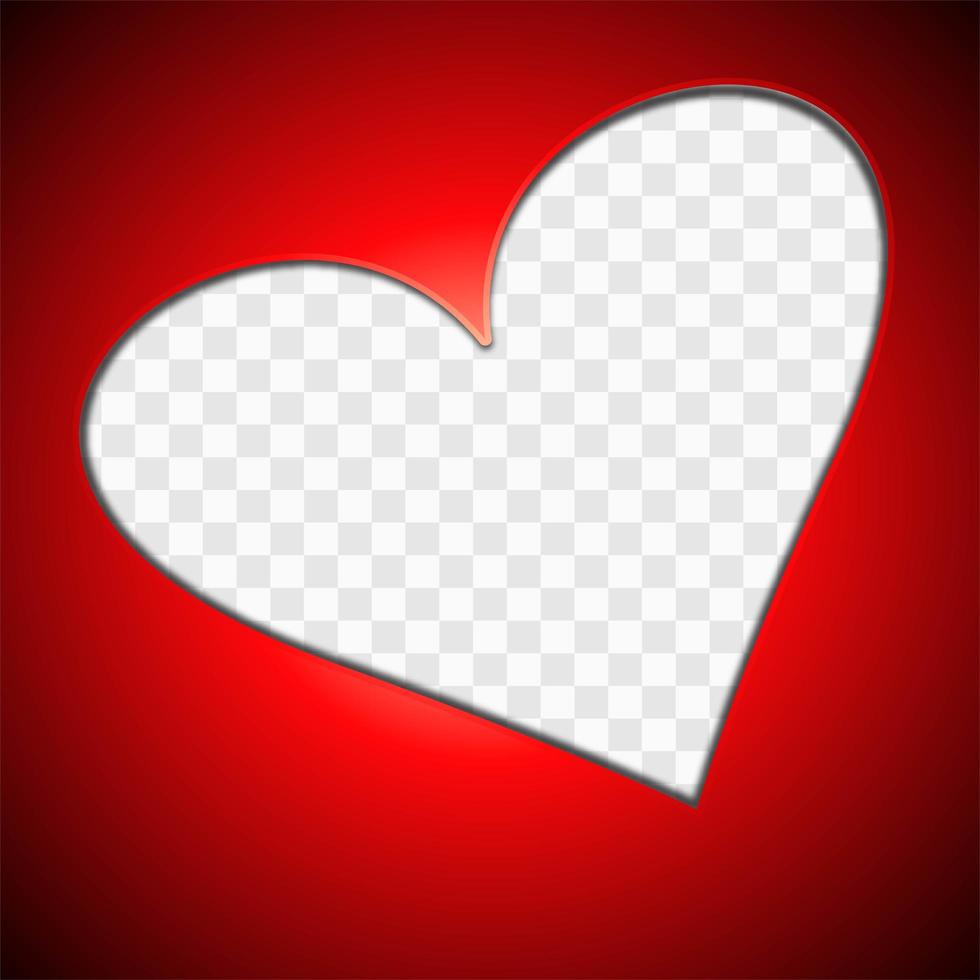 Cut out heart valentines day greeting card background vector