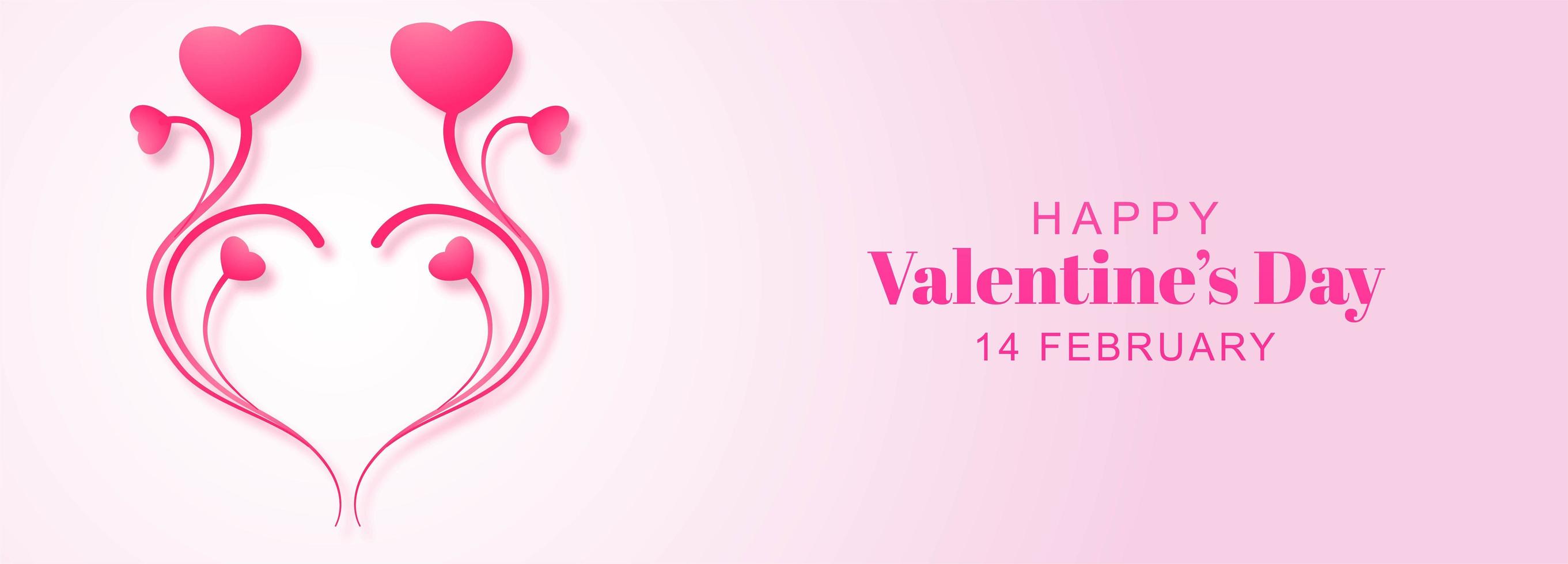 Banner de diseño floral del día de San Valentín vector
