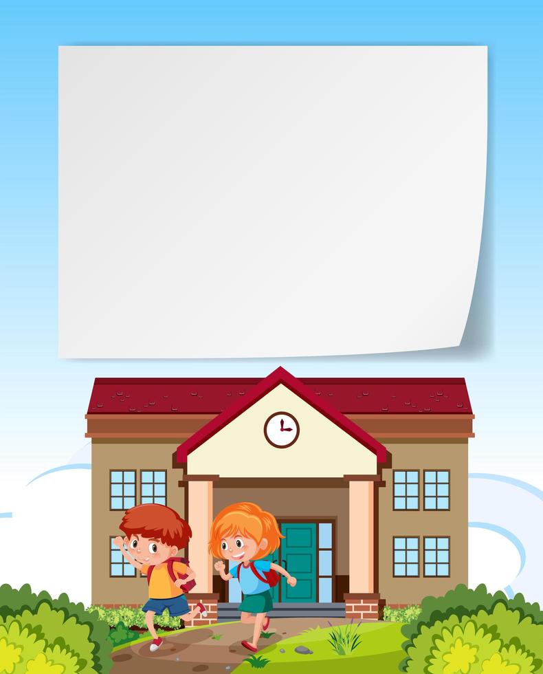 Children leaving home blank note vector