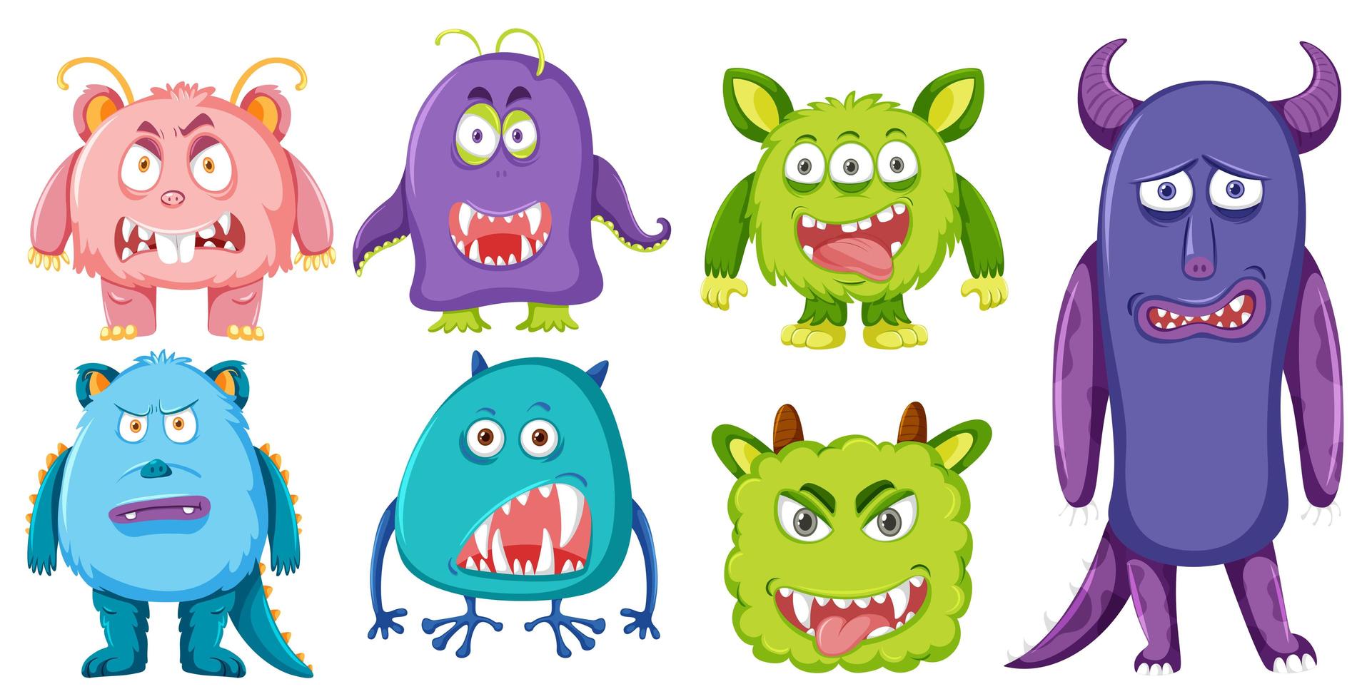 Set of monster character vector