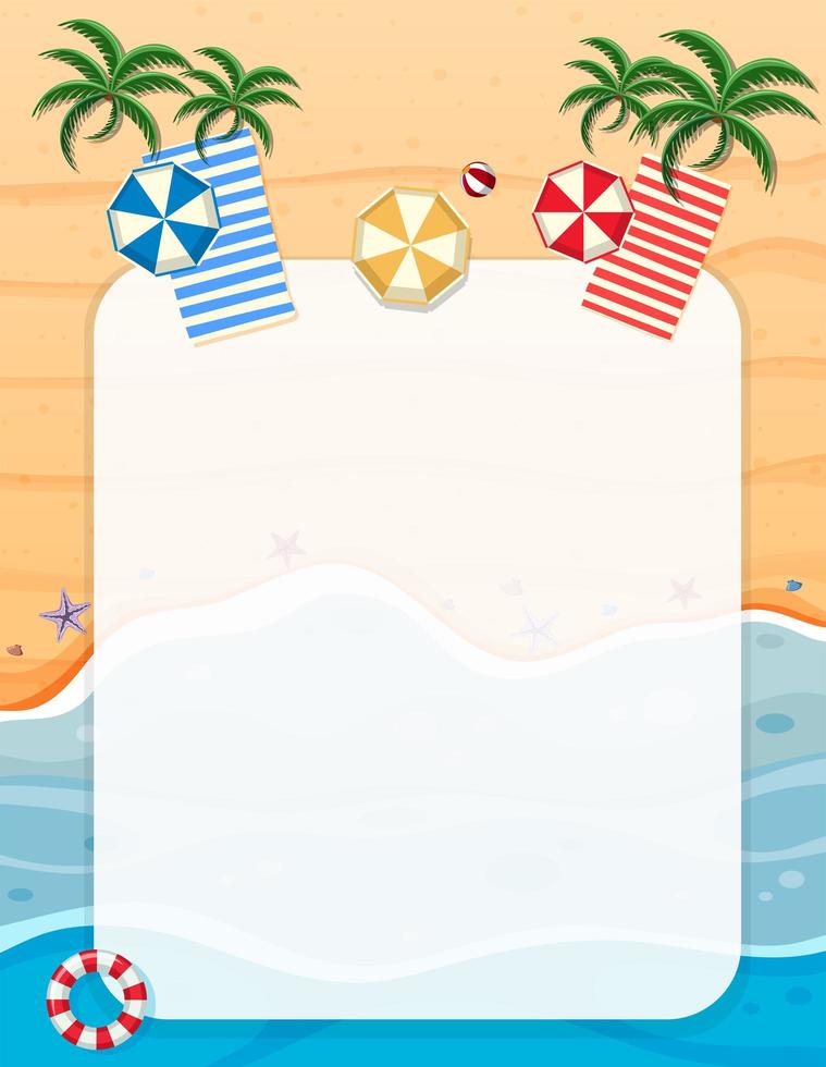 A summer beach border vector