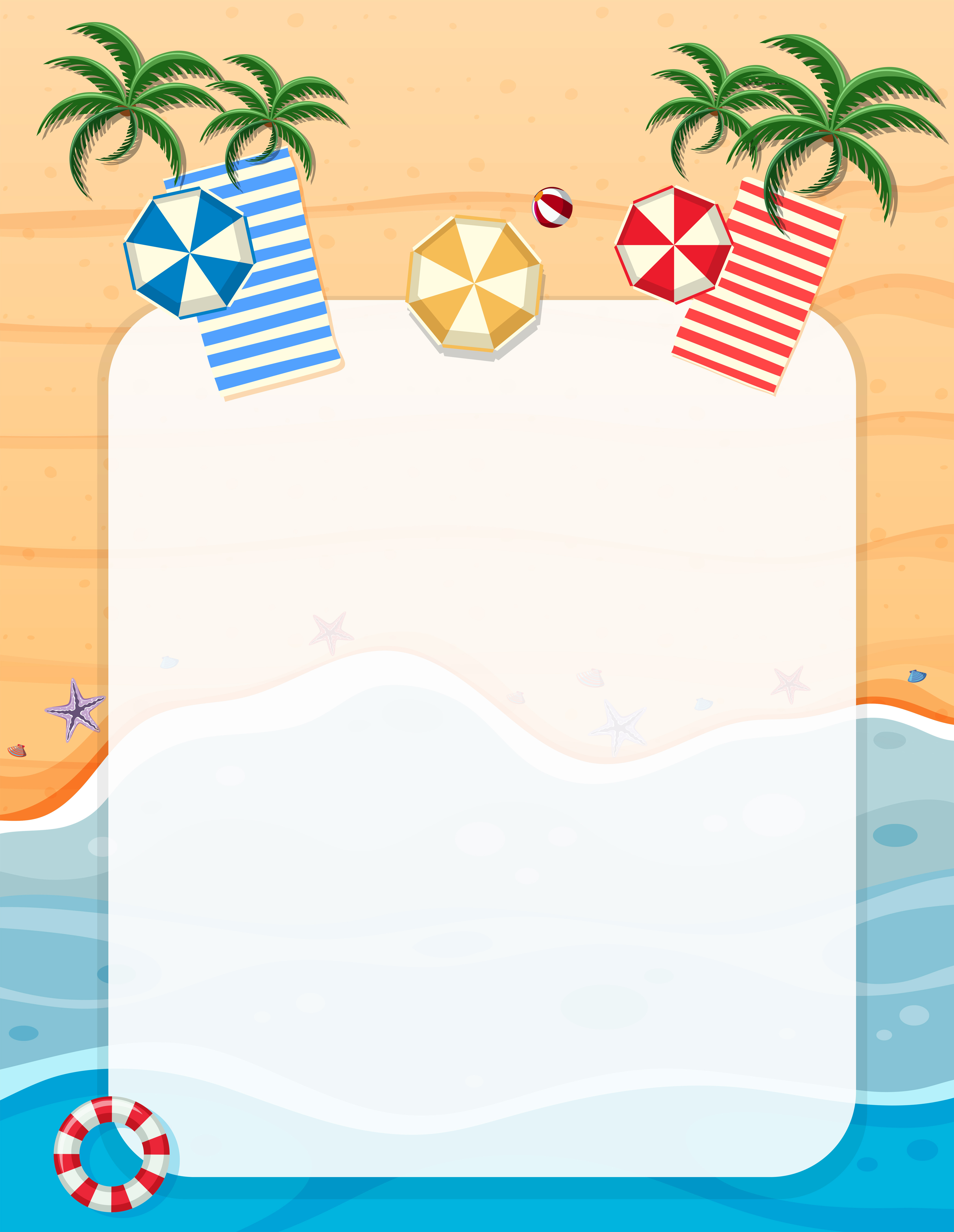 A summer beach border 694756 Vector Art at Vecteezy A summer beach border 694756 Vector Art at Vecteezy