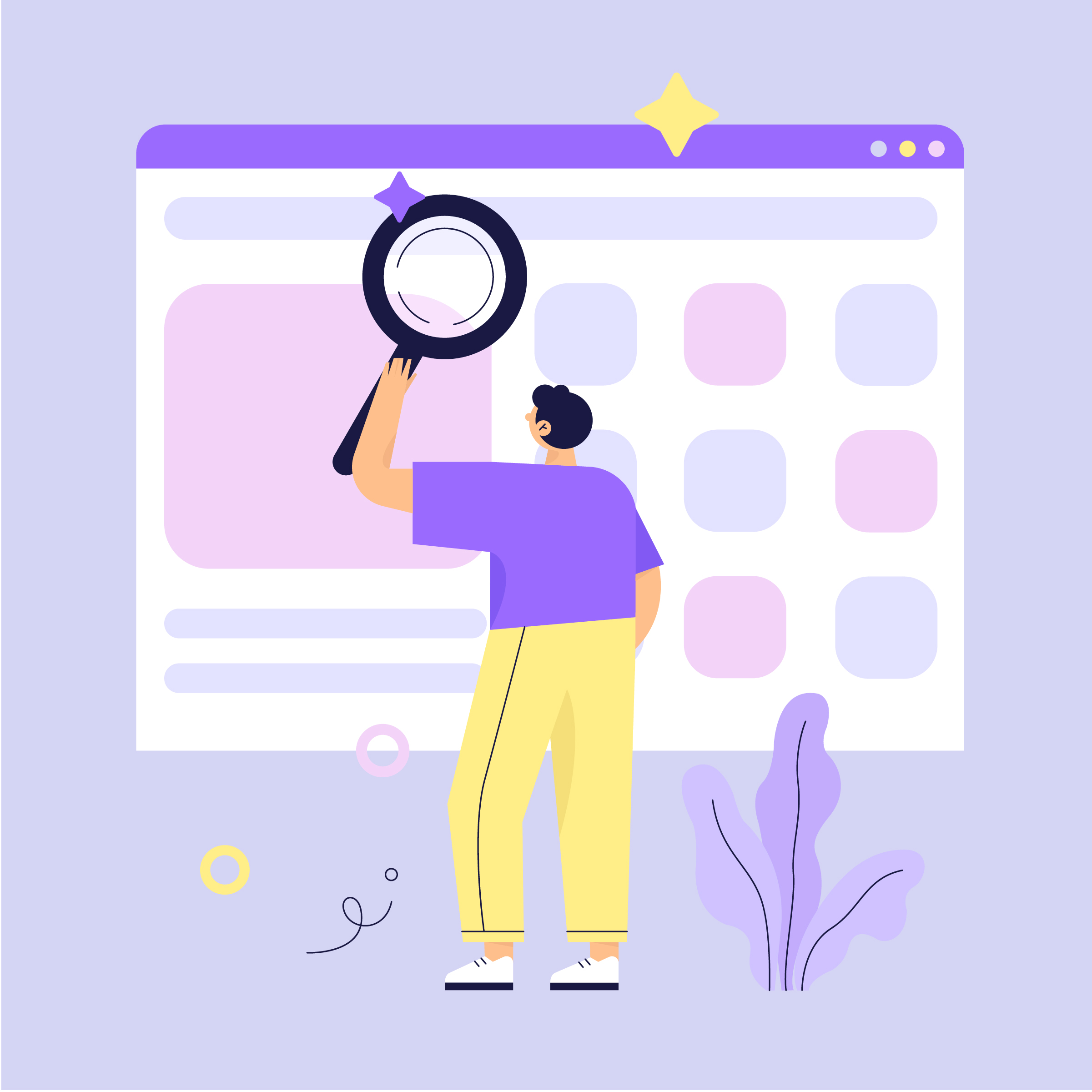 Man Searching Web For Information 694775 Vector Art At Vecteezy