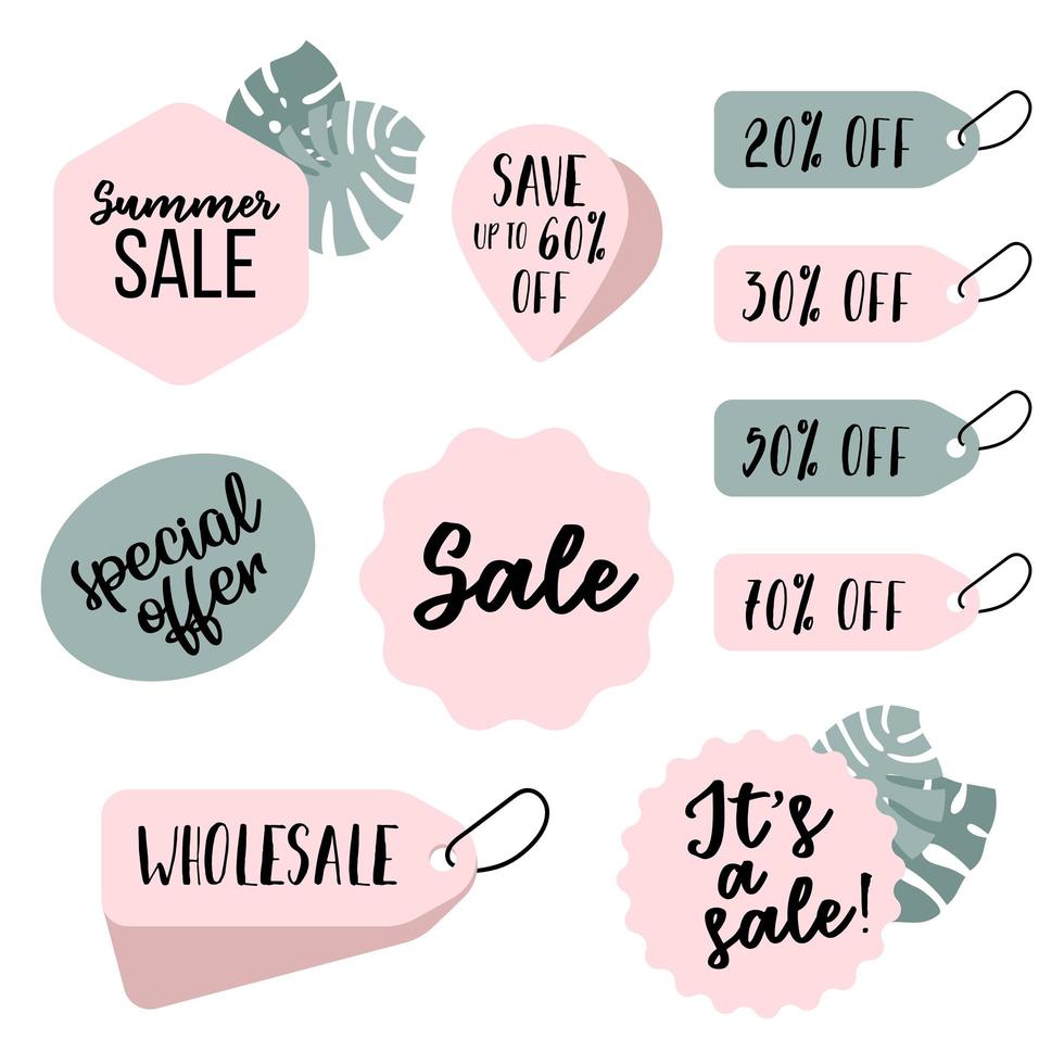 Set of Sale Banners, Buttons, Stickers, Coupons vector