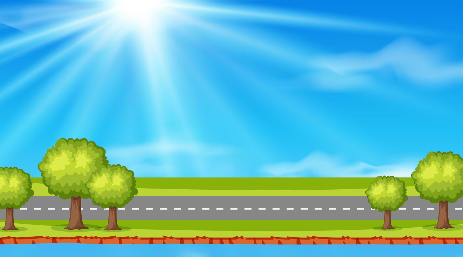 Empty nature road background vector