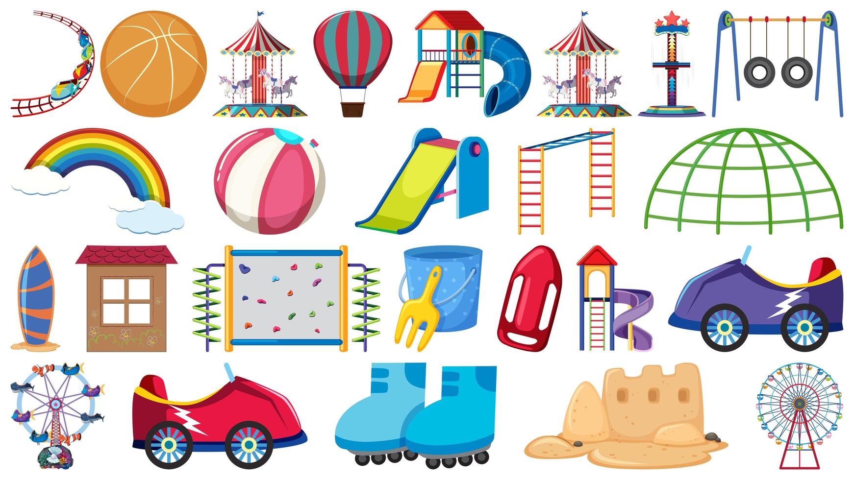 Set of playground elements vector