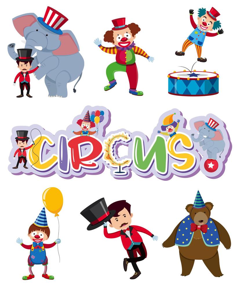 A set of circus charactes vector