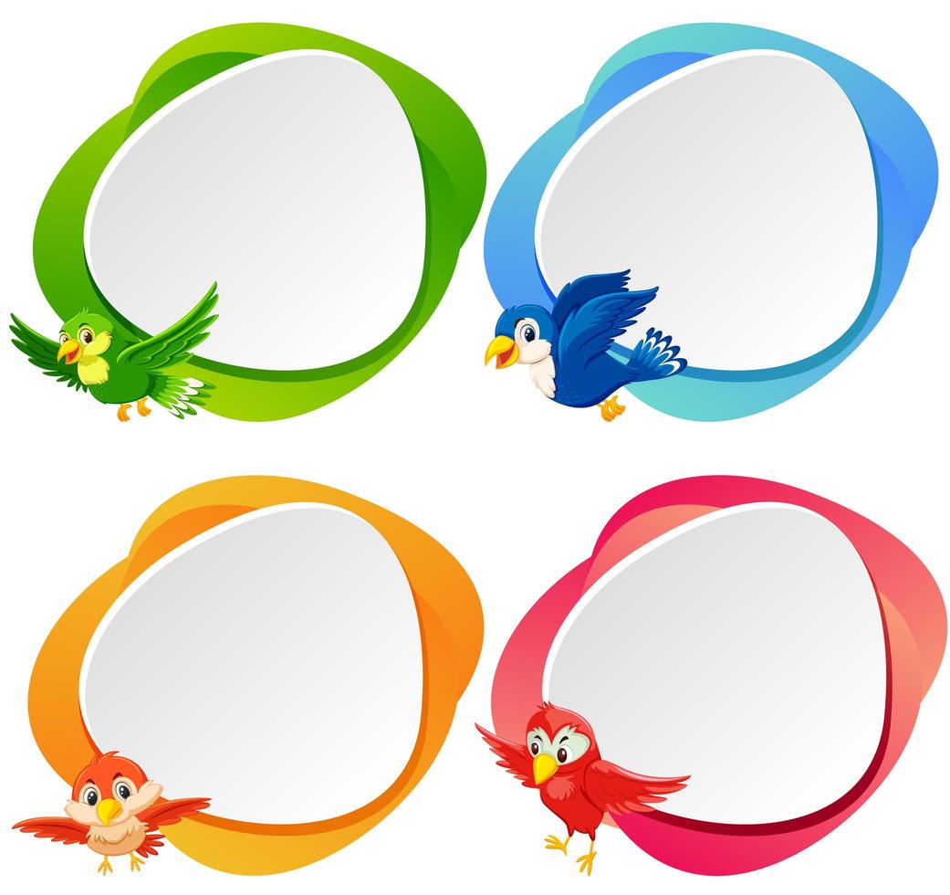 Set of bird banner with space for text vector