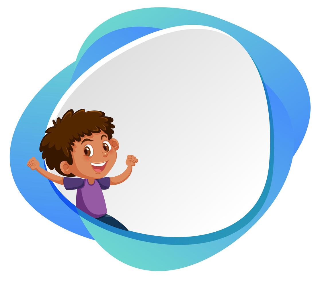 A young boy on blue frame with space for text vector