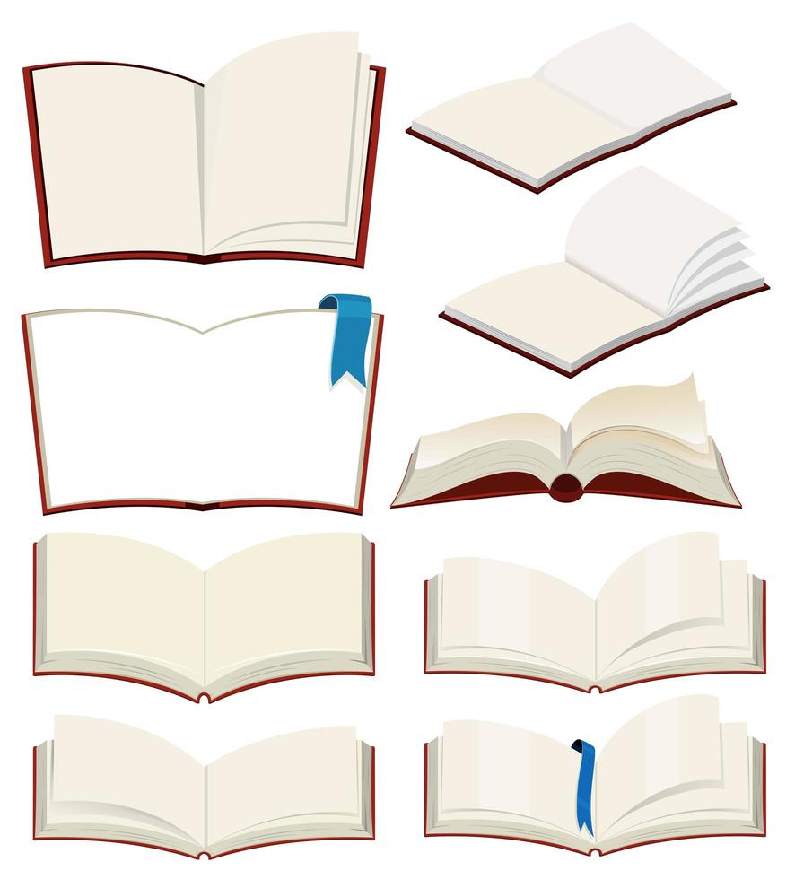 Conjunto de libro en blanco vector