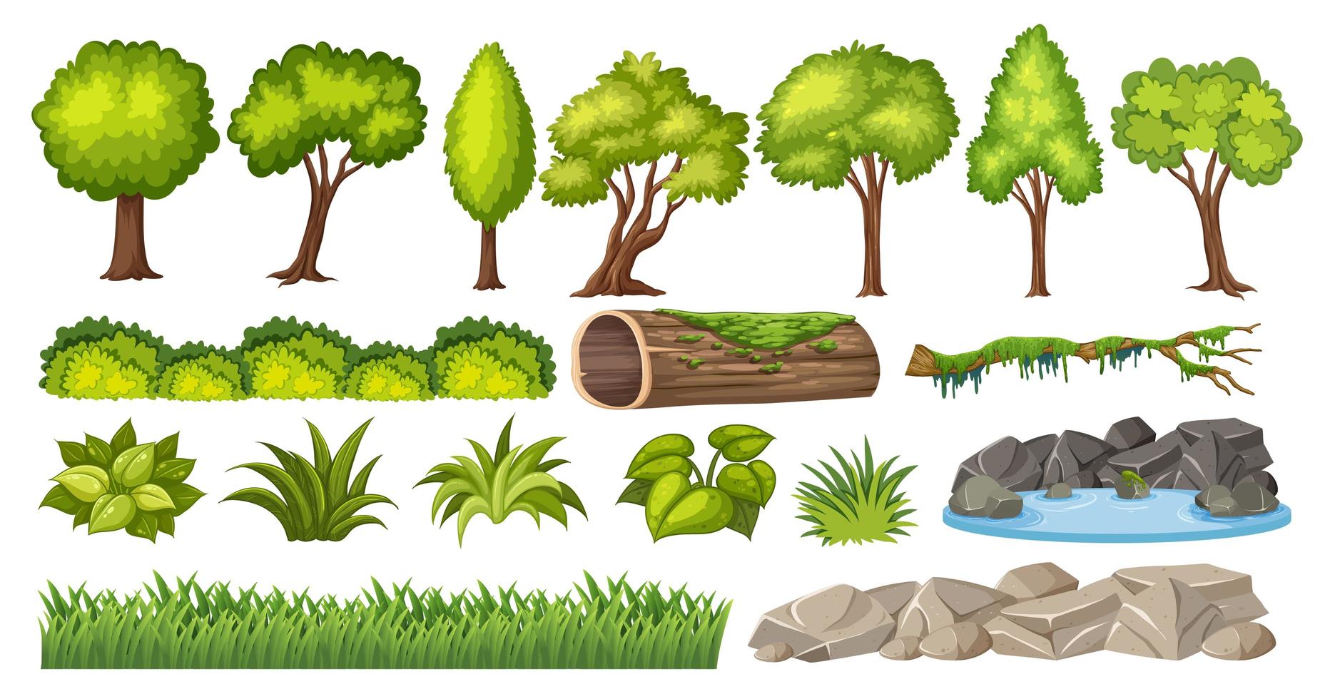 Set of nature element for decoration vector