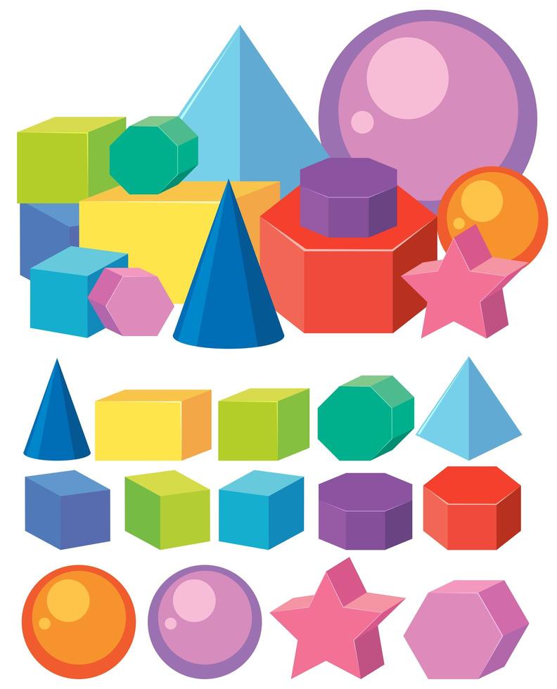 Set of math geometry shapes vector