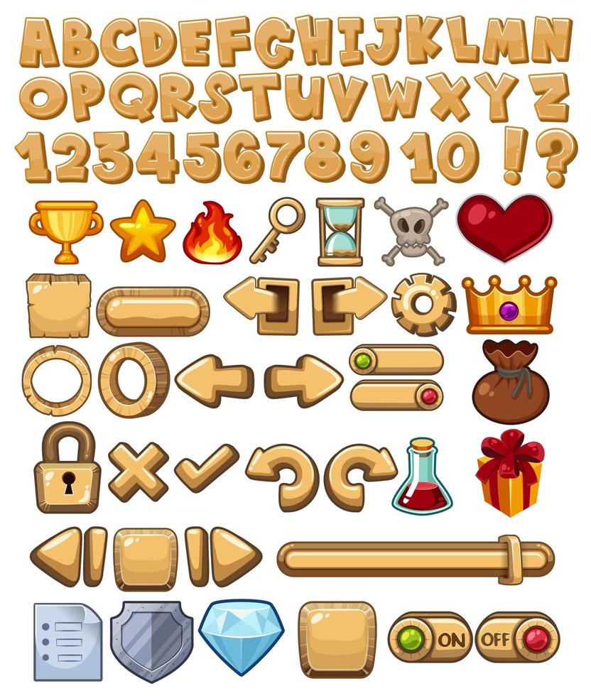 Alphabet and game icon vector