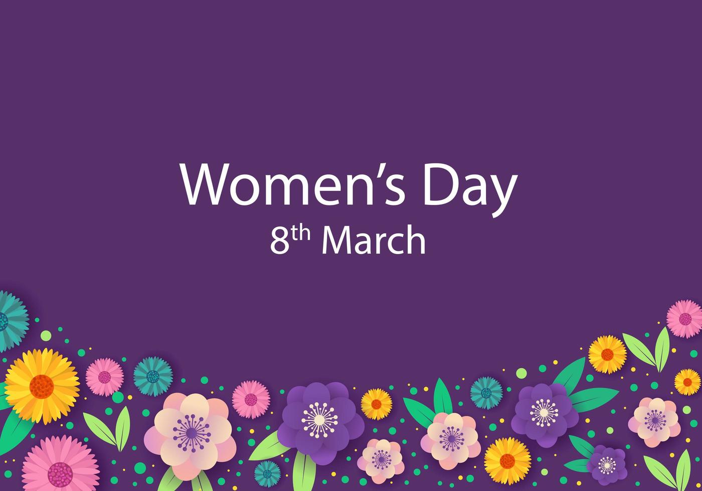 Minimal Women's day Floral  design vector