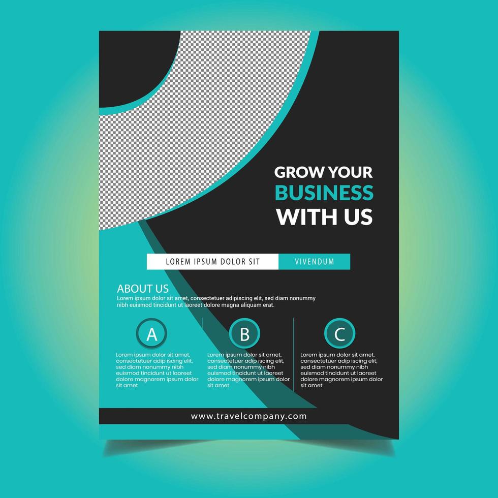 Blue Circular Design Business flyer template vector