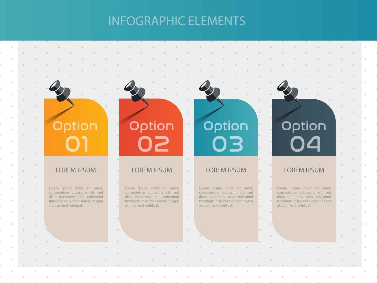 Infographic four option template design vector