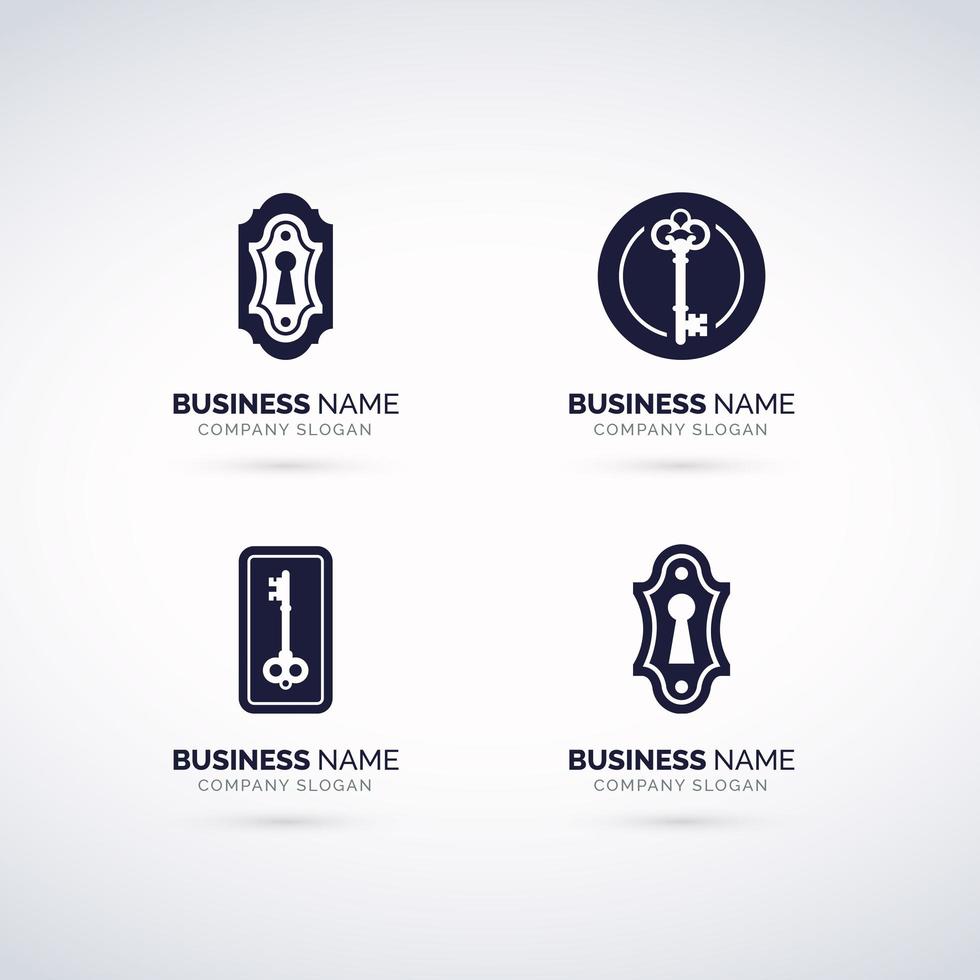 Door Key Hole Logo set vector