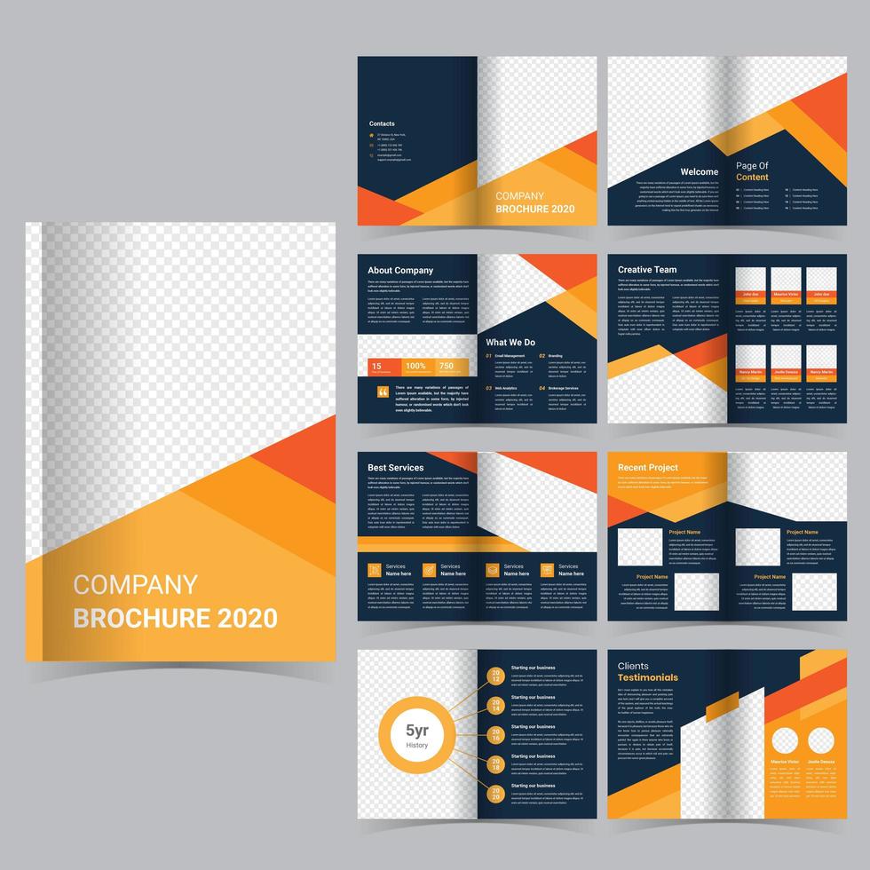 16 page business brochure template vector