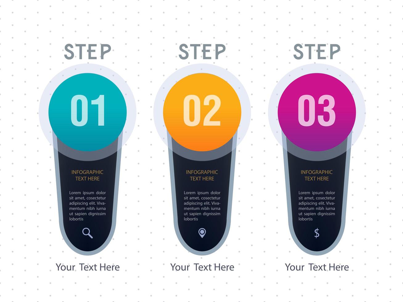 Infographic colorful steps template design vector